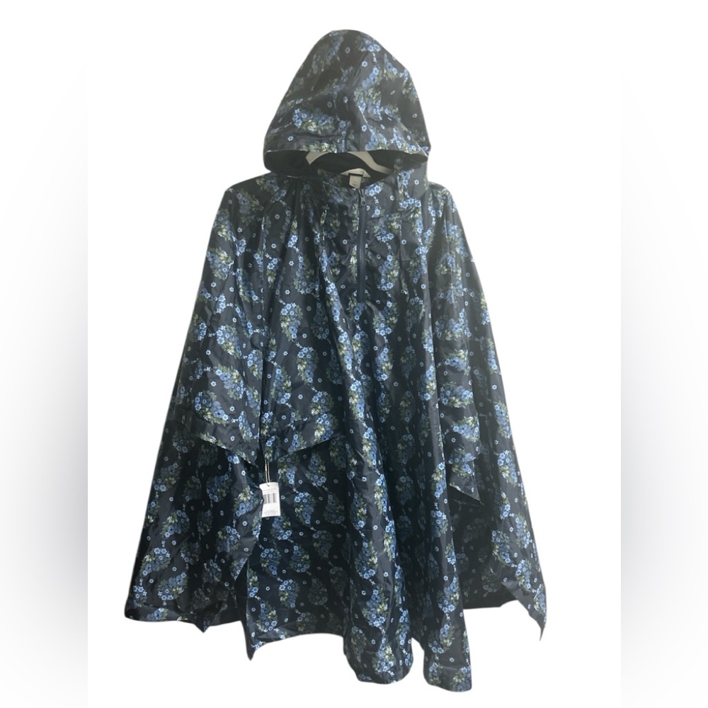 Vera Bradley Navy Blue Floral Jacket/Poncho OS (NWT)